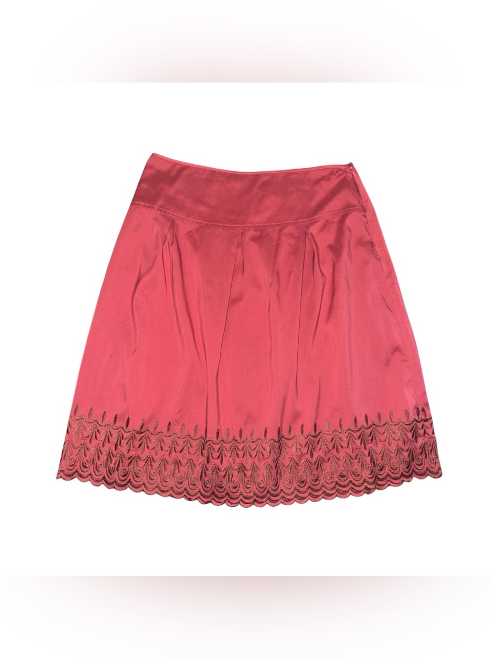 Old Navy Coral Pink A-Line Skirt with Scalloped Lace Trim Low-Rise Chic Elegance